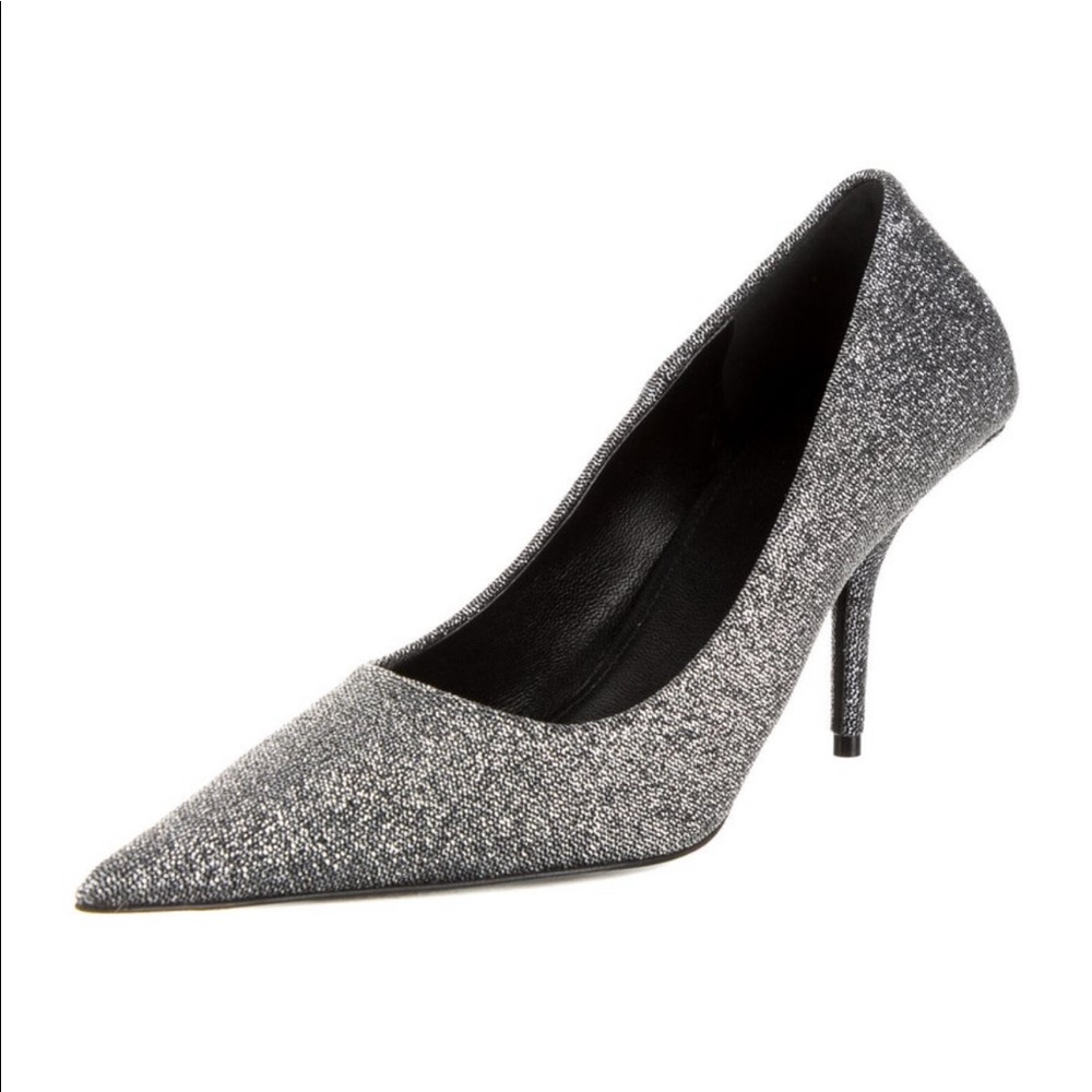 Balenciaga glitter knife pumps silver